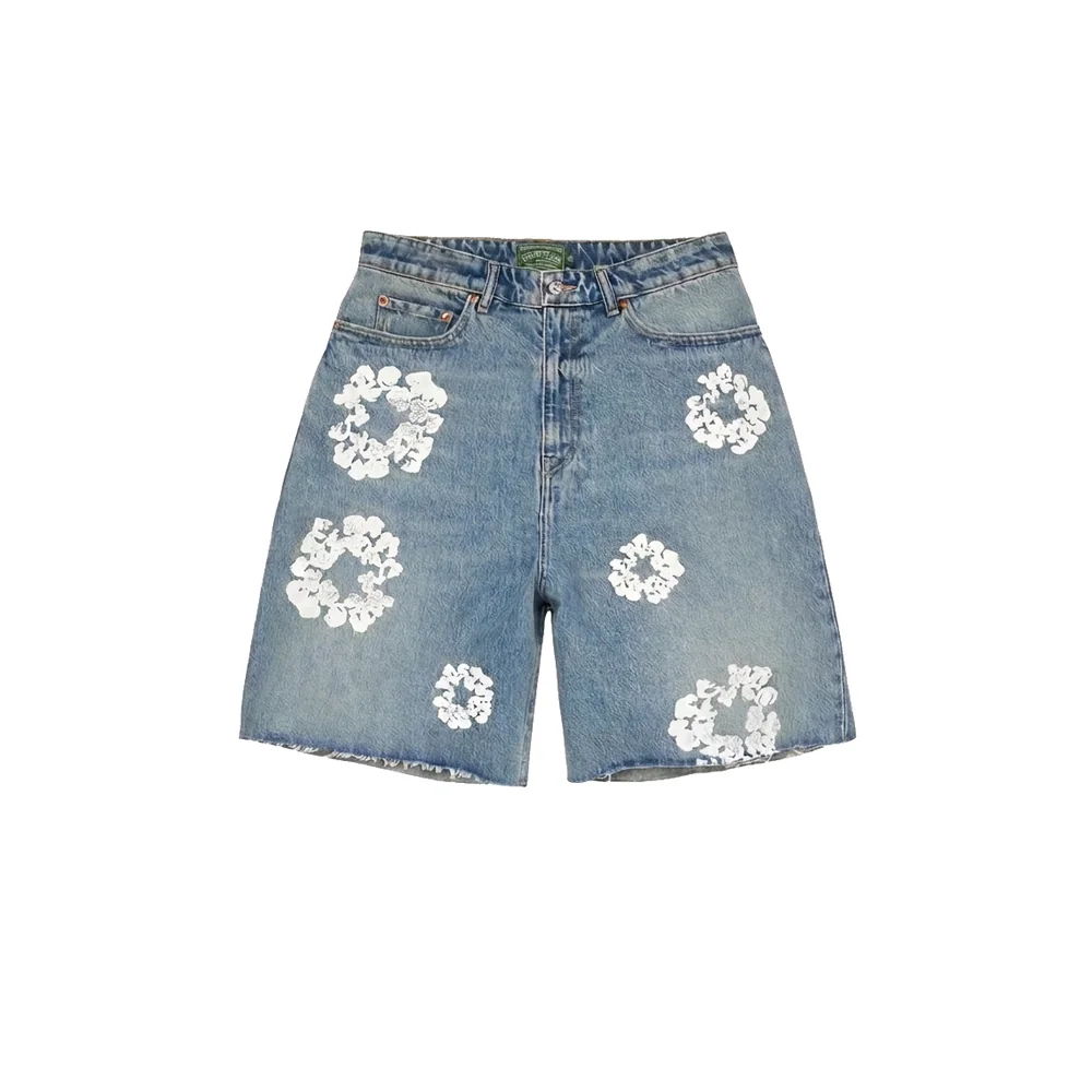 DENIM TEARS 'BLUE WHITE' JEAN SHORTS
